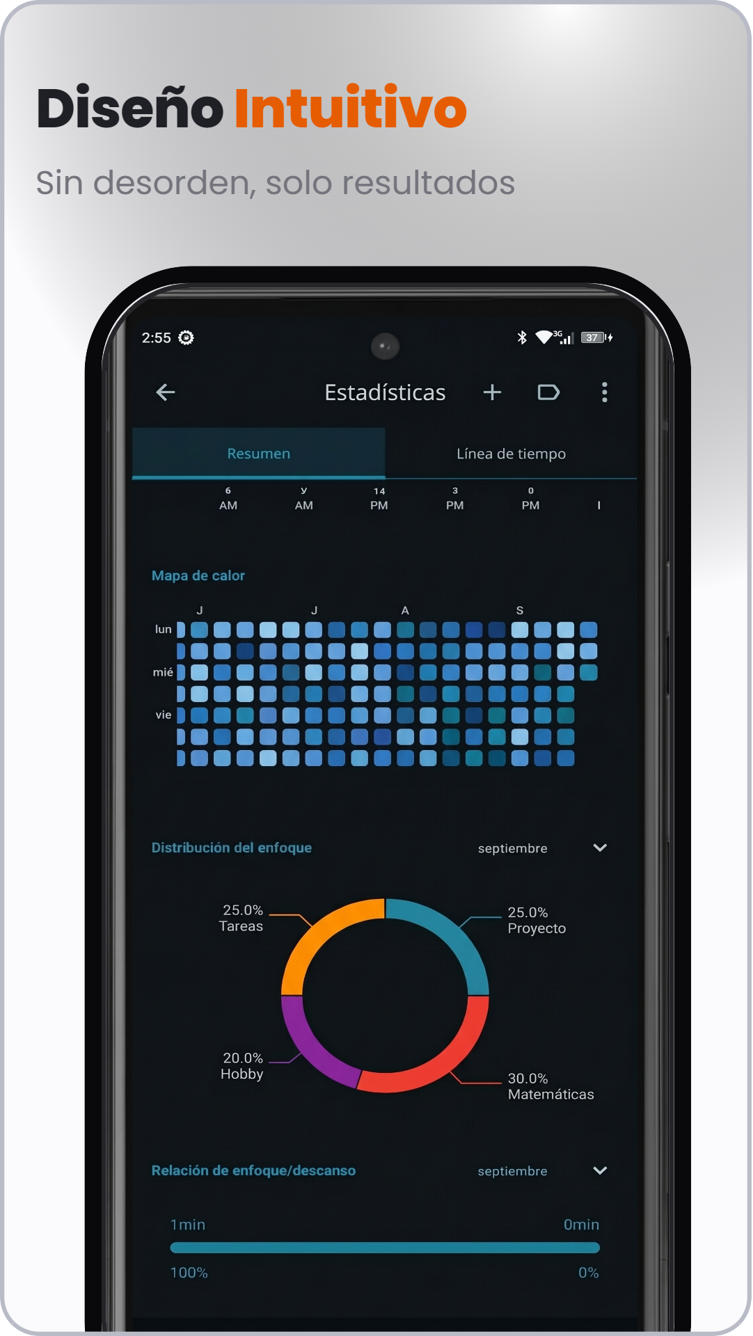 Captura de Focusly: Temporizador Pomodoro