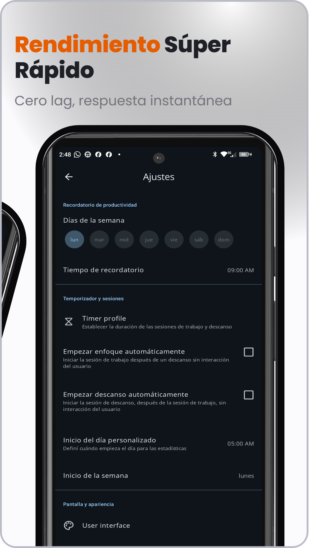 Captura de Focusly: Temporizador Pomodoro
